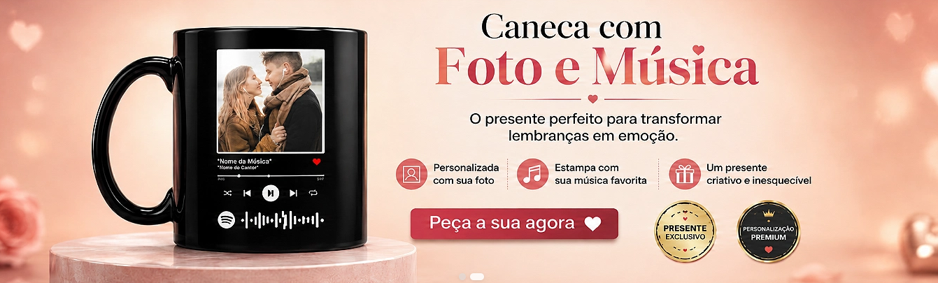 Canecas com foto e música